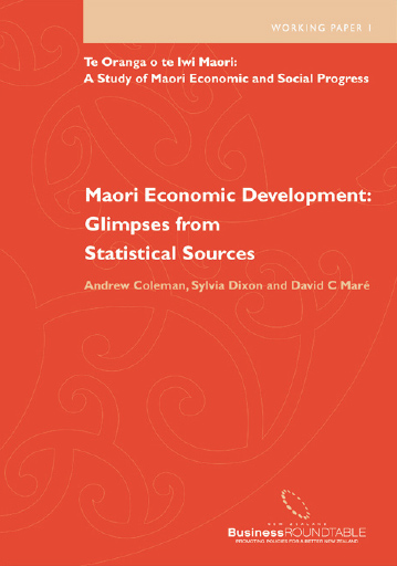 Working Paper 1 Maori Economic Development cover