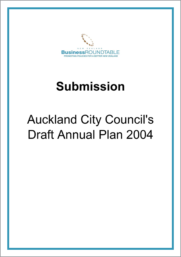 Submission Auckland City Councils Draft Annual Plan 2004