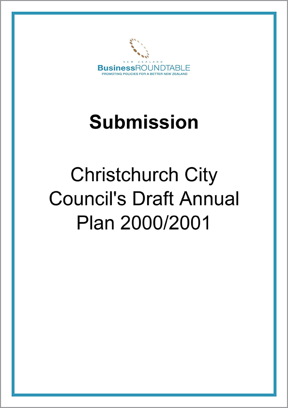 Submission Christchurch City Councils Draft Annual Plan 2000 01