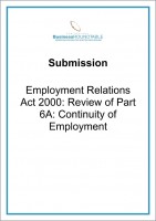 Submission Employment Relations Act 2000 Review of Part 6A cover