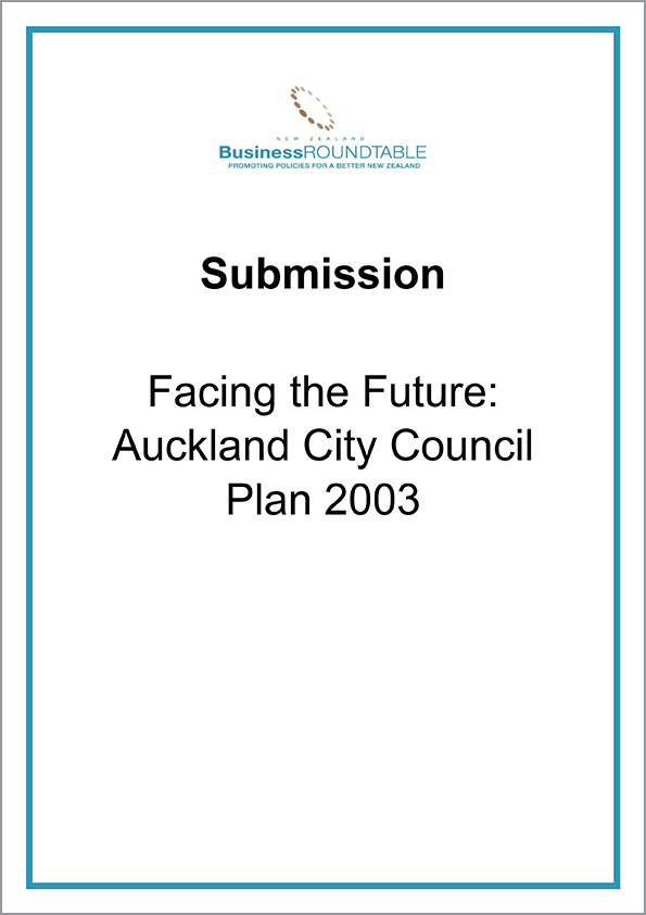 Submission Facing the Future Auckland City Council Plan 2003