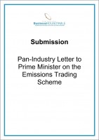 Submission Pan Industry letter to PM on Emissions Trading Scheme cover