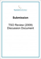 Submission TSO Review 2009 Discussion cover