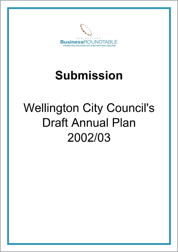 Submission Wellington City Councils Draft Annual Plan 2002 03