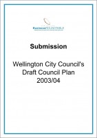 Submission Wellington City Councils Draft Council Plan 2003 04